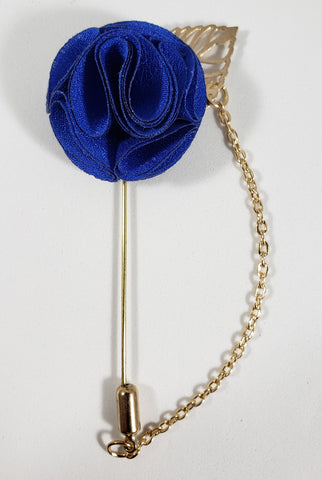 Blue with Gold Leaf & Chain Lapel Pin