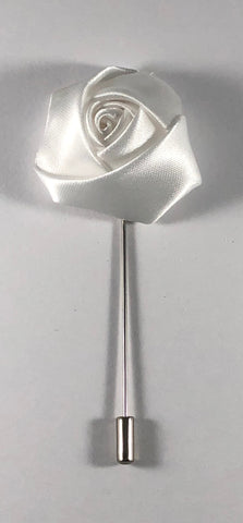 White Rose Flower Lapel Pin