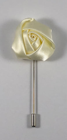 Creme Rose Flower Lapel Pin