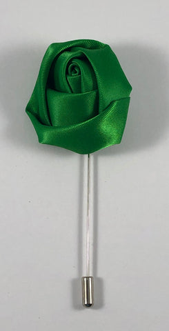 Green Rose Flower Lapel Pin