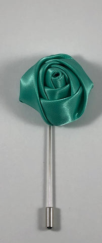 Teal Rose Flower Lapel Pin