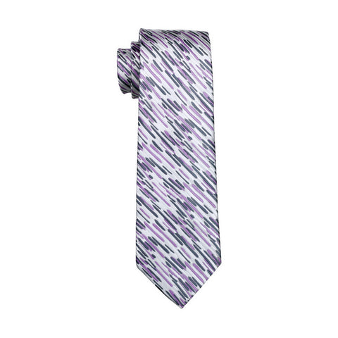 Light Gray with Gray & Purple Stripes Necktie
