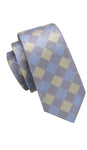 Gray, Blue & Yellow Checkered Necktie