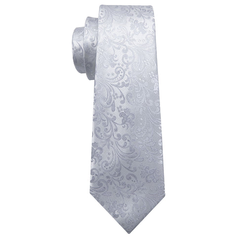 Light Gray Paisley Necktie