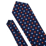 Blue & Orange Polka Dot Necktie