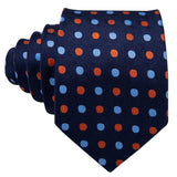 Blue & Orange Polka Dot Necktie