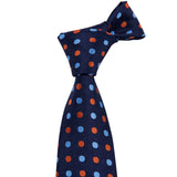 Blue & Orange Polka Dot Necktie