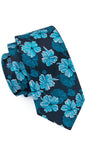 Bright Blue Flower Necktie