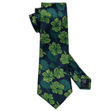 Black & Green Flower Necktie
