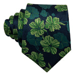Black & Green Flower Necktie