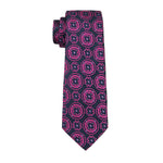 Magenta & Navy Pattern Necktie