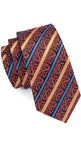 Paisley Striped Orange Necktie