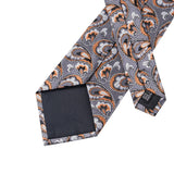 Gray & Orange Paisley Necktie