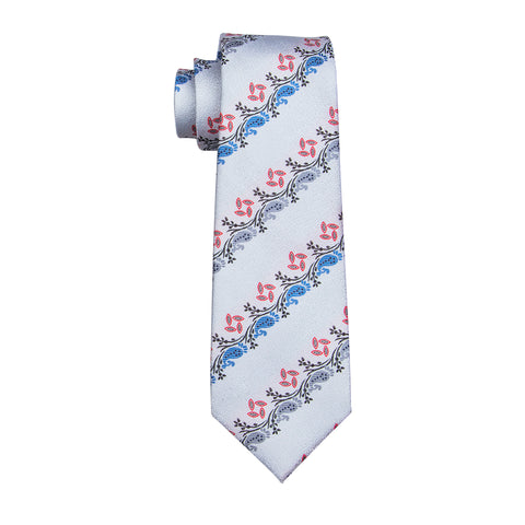 White, Blue & Red Pattern Necktie