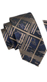 Navy & Tan Pattern Necktie