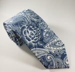Blue Floral & Paisley Skinny Necktie