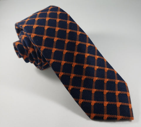 Blue & Orange Skinny Necktie