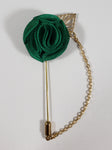 Green with Gold Leaf & Chain Lapel Pin