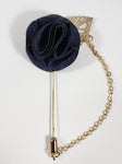 Navy with Gold Leaf & Chain Lapel Pin