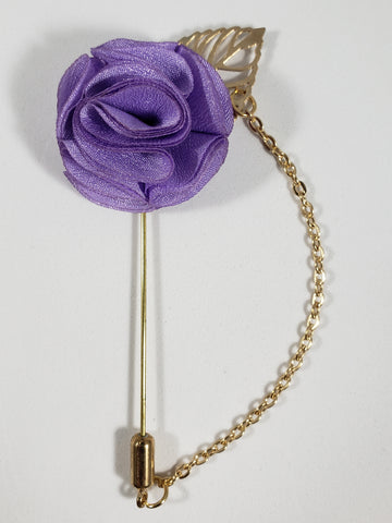 Purple with Gold Leaf & Chain Lapel Pin