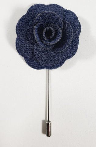 Navy Flower Lapel Pin