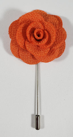 Dark Orange Flower Lapel Pin
