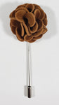 Brown Velvet Flower Lapel Pin