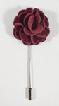 Maroon Velvet Flower Lapel Pin