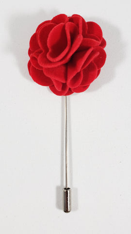 Red Velvet Flower Lapel Pin