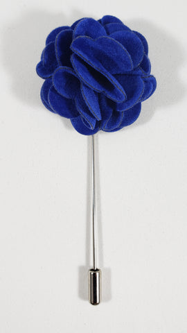 Blue Velvet Flower Lapel Pin