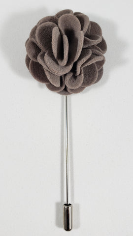 Gray Velvet Flower Lapel Pin