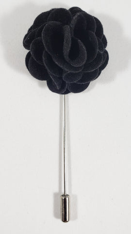 Black Velvet Flower Lapel Pin