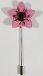 Pink Flower with Button Lapel Pin