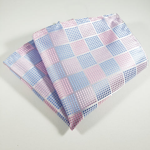 Pink & Blue Checkered Pocket Square