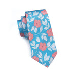 Baby Blue & Peach Flower Necktie