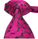 Magenta Flower Necktie