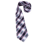 Pink & Gray Striped Necktie