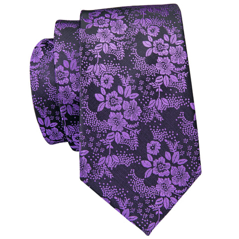 Purple Flower Necktie