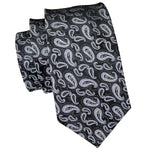 Black & Gray Paisley Necktie