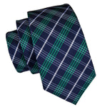 Green & Navy Striped Necktie
