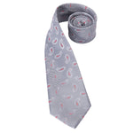 Gray & Pink Paisley Necktie