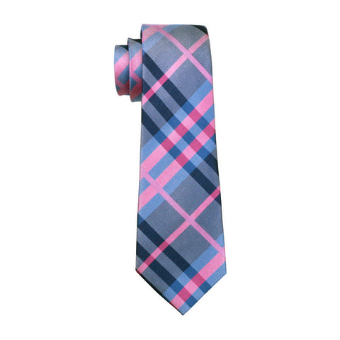 Light Pink & Blue Striped Necktie