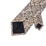 Beige With Brown Design Necktie