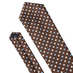 Brown with Tan & Blue Polka Dots Necktie