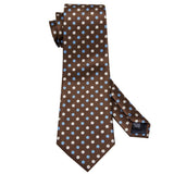 Brown with Tan & Blue Polka Dots Necktie