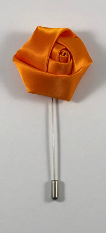 Orange Rose Flower Lapel Pin