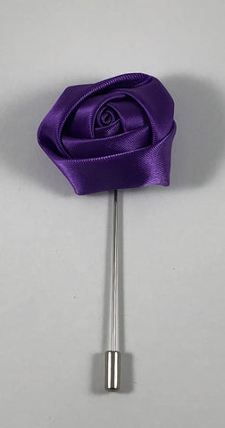 Dark Purple Rose Flower Lapel Pin