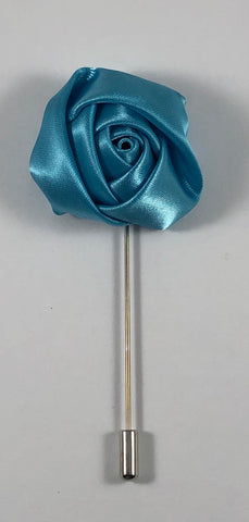 Light Blue Rose Flower Lapel Pin