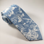 Light Blue Floral Skinny Necktie