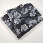 Black & Gray Flower Pocket Square